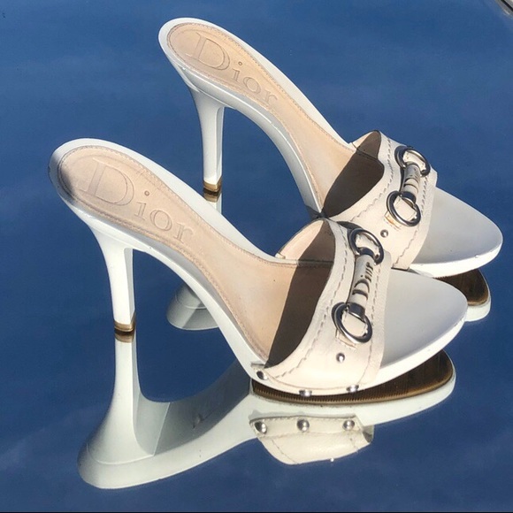 dior white heels